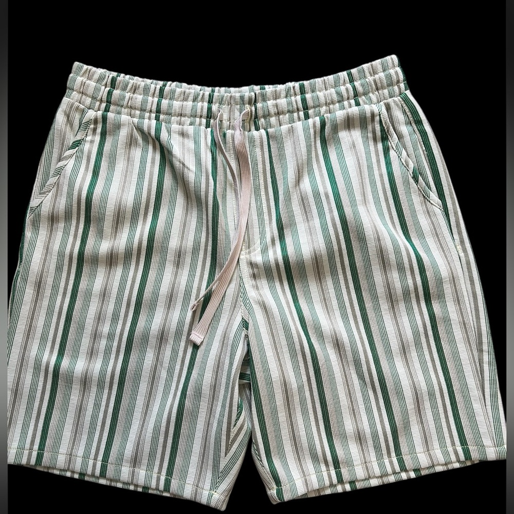 Green Striped Men's Shorts